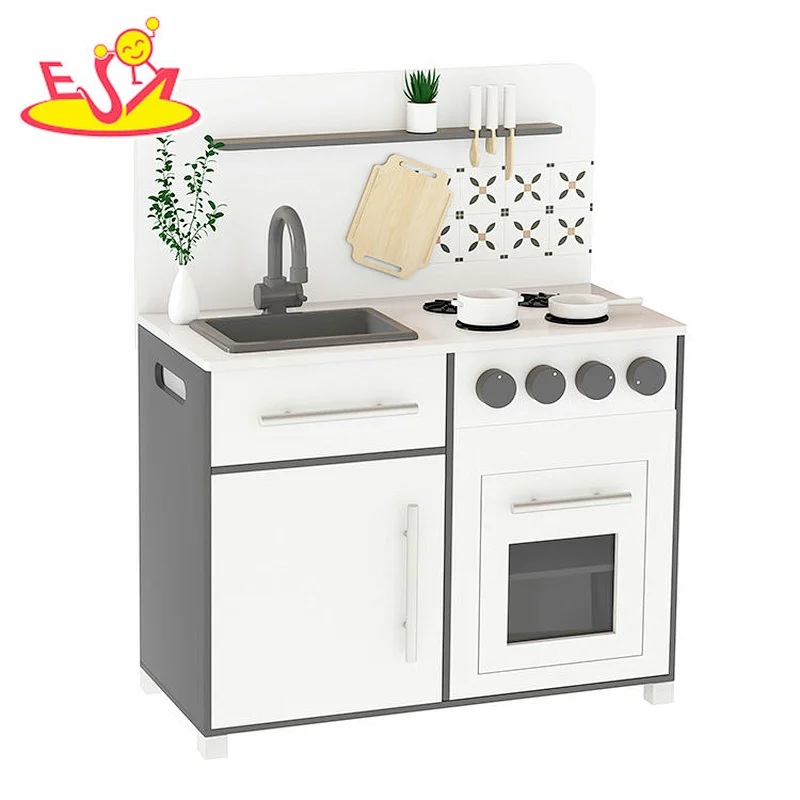 Nuevo diseño Macaron lindo juguete de cocina de madera para niños W10C582